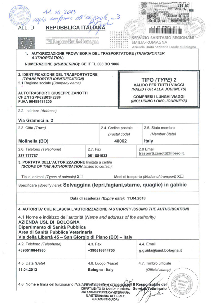 Trasporto selvaggina